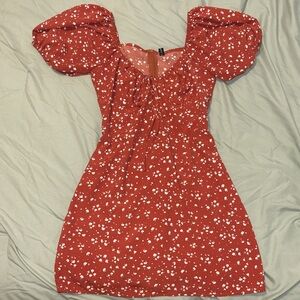 Floral Red Dress